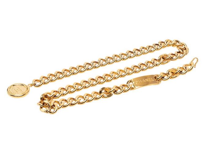 Cambon Chanel Gold Plated Chain Belt Golden