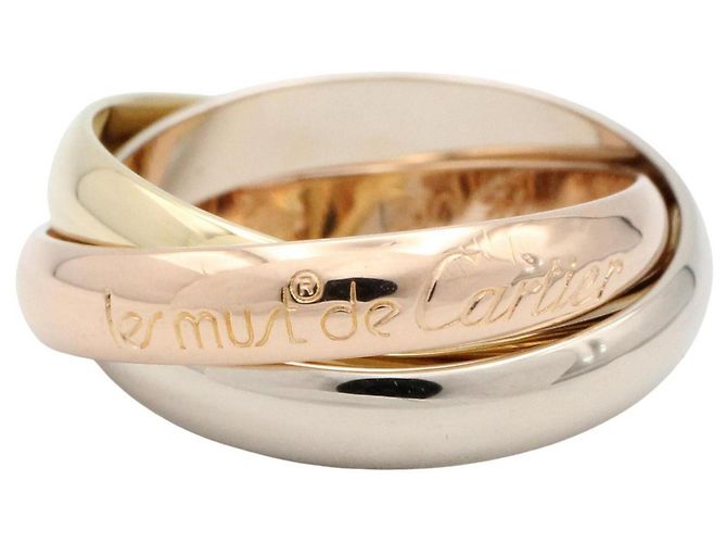 Anillo Trinity de Cartier en Oro de 18K Plata Dorado