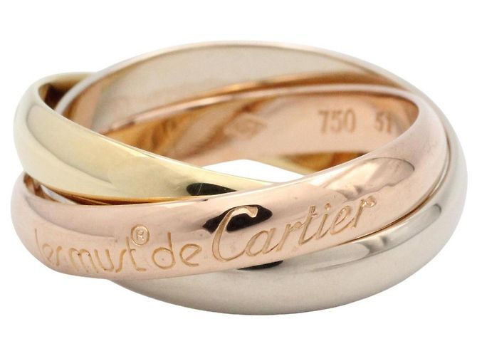 Anello Cartier Trinity in oro giallo bianco e rosa Argento D'oro