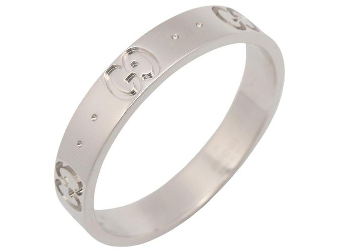 Anillo Gucci Icon Slim en oro blanco de 18K Plata