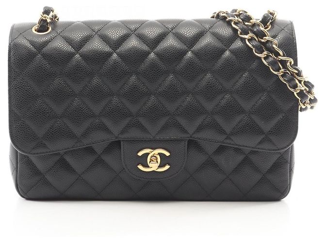 Timeless Borsa a Spalla Chanel Large Matelassé Classic Double Flap Nero