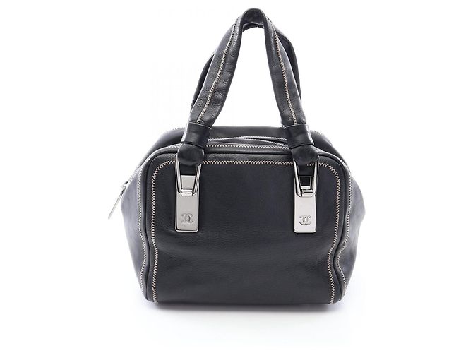 Borsa Chanel in pelle di agnello nera Nero