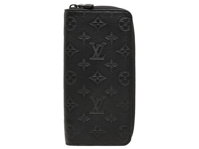 Zippy Louis Vuitton Monogram Shadow Long Wallet Black