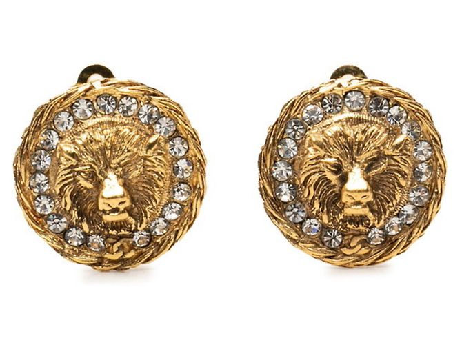 Orecchini a clip Chanel Coco Mark con motivo leone D'oro