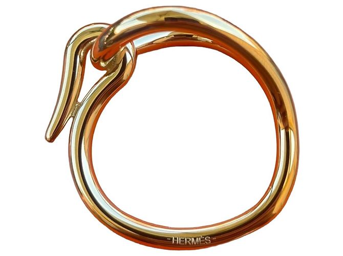 Anel de lenço Hermès Jumbo dourado