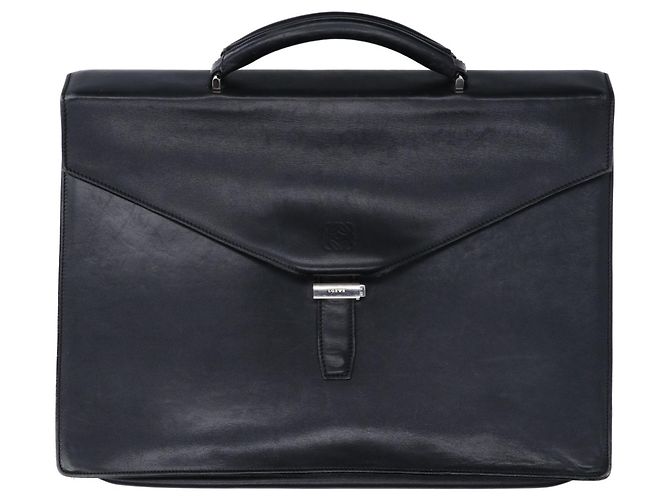 Pasta Executiva de Couro Loewe Anagram Preto