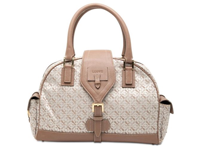 Borsa Loewe Repeat Anagram Bianco Beige 