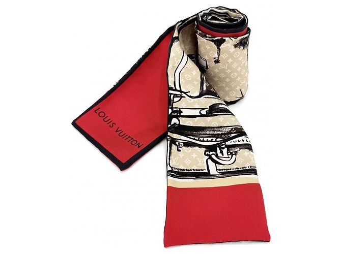 Sciarpa Monogram donna Louis Vuitton Rosso Beige