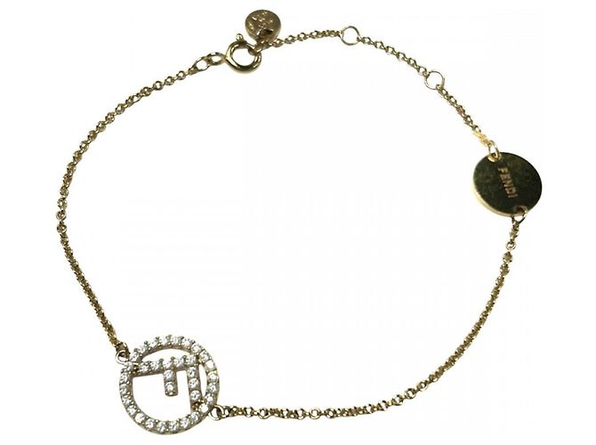 Fendi Gold Charm Armband Golden