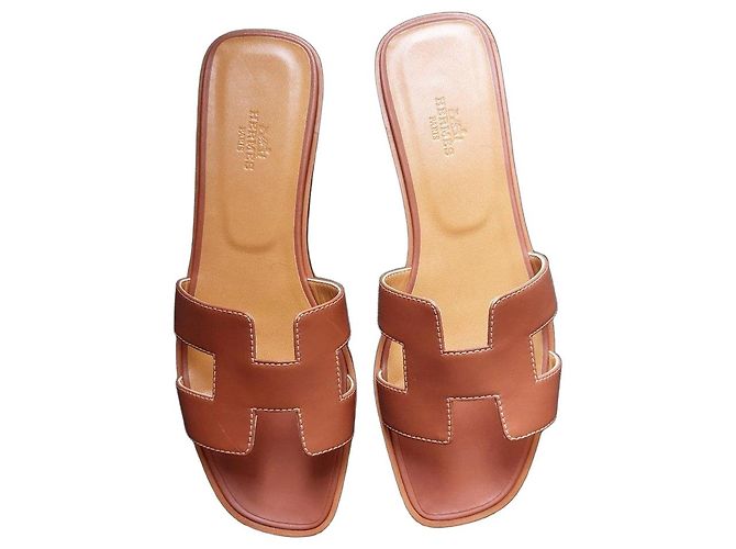 Hermès Sandali Oran in pelle Marrone