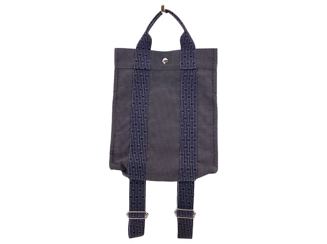 Hermès Hermes Grey Canvas Herline Bacpack Sac A Dos PM Tote Bag Rucksack Grau