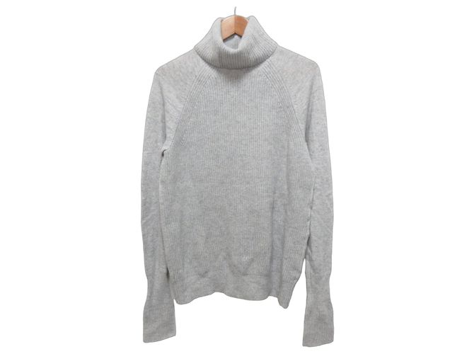 Suéter de cuello alto de cachemira de lujo theory Castaño Gris