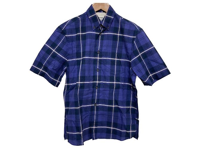 Camicia a maniche corte a quadri Acne Studios Blu