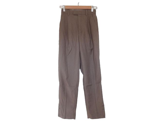 Autre Marque Pantalon Ameri ROLL UP HEM PANTS Marron