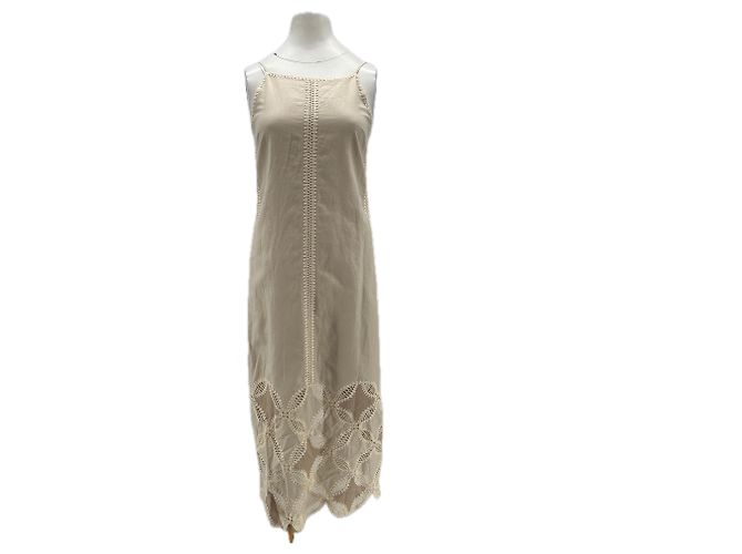 SéZane Leinenkleid beige Größe 36