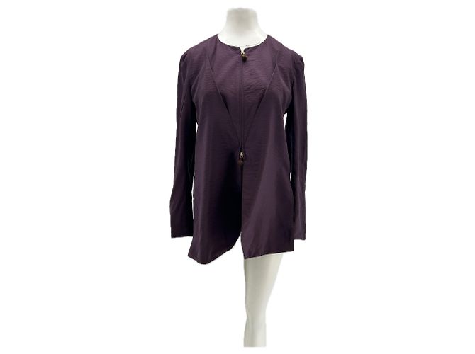 Top de seda Giorgio Armani Rojo oscuro Burdeos