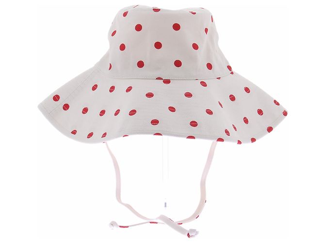 Autre Marque Cappello bianco con pois rossi