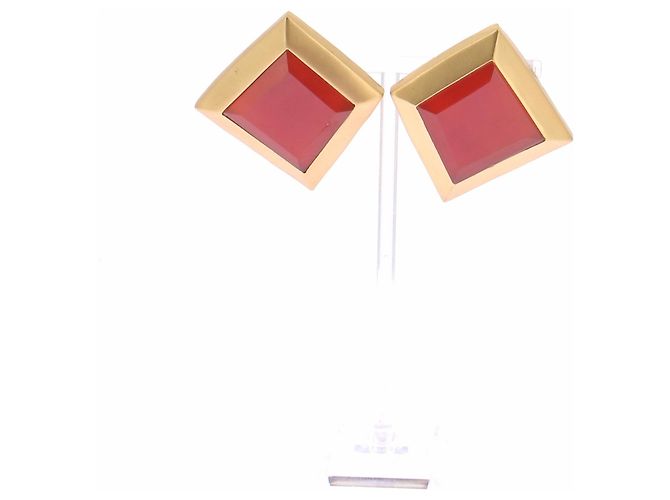 Autre Marque Quadratische Ohrringe Rot