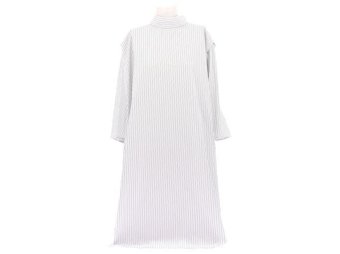 Givenchy Gestreiftes Hemdkleid Weiß Baumwolle