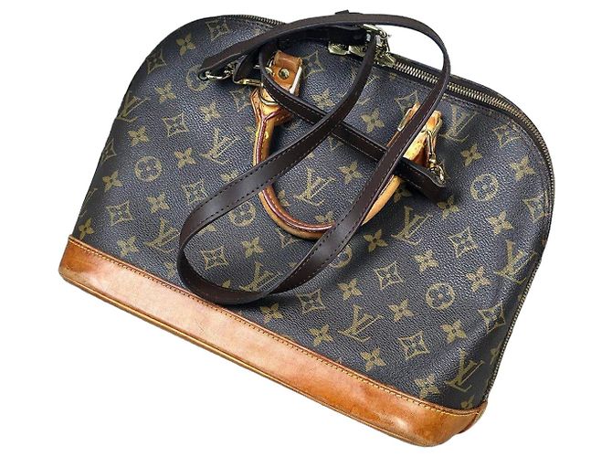 Louis Vuitton Alma Handtasche Monogram Canvas Braun Monogramm
