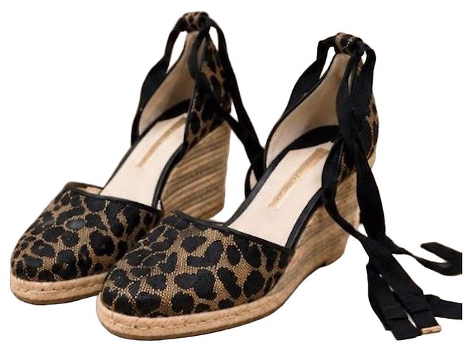 Sophia Webster Sandales compensées espadrilles imprimé léopard Noir