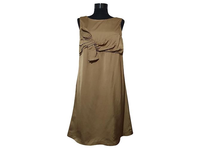 PAROSH Vestido Midi Castanho em Lã e Viscose Braun