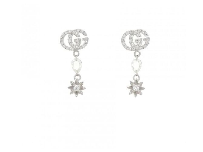 Orecchini a lobo in oro bianco 18K Gucci