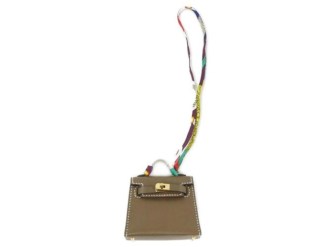Hermès Hermes Kelly Twilly Mini Accessory Bag Charm Beige Taupe 