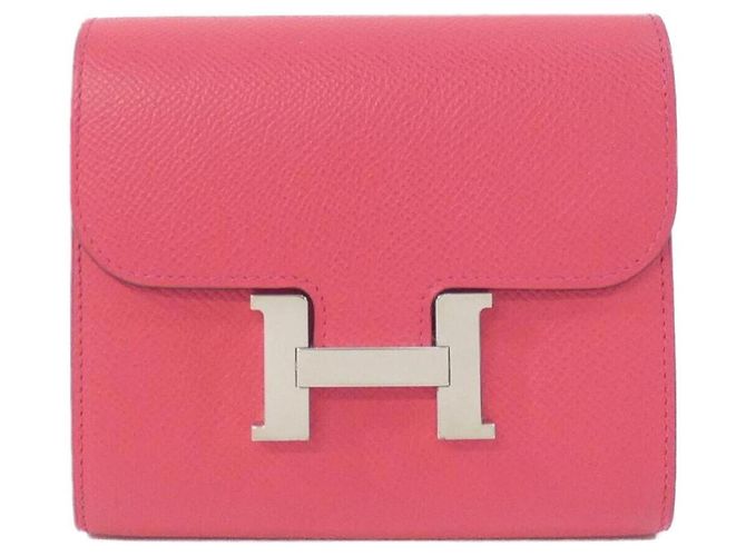 Hermès Hermes Constance Compact Wallet Pink
