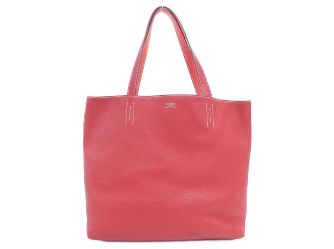 Hermès Bolsa Hermes Double Sens em Rose Jaipur e Rouge Casaque Rosa Vermelho