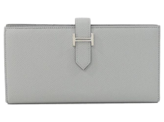 Hermès Hermes Bearn Soufflé Long Wallet Brown Blue