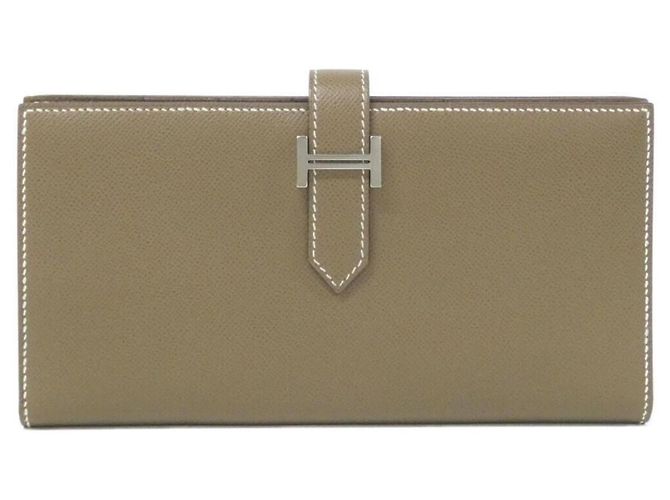 Portafoglio lungo Hermès Bearn Soufflé Taupe