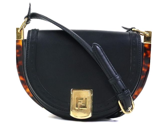 Borsa a Spalla Fendi Moonlight Marrone Nero