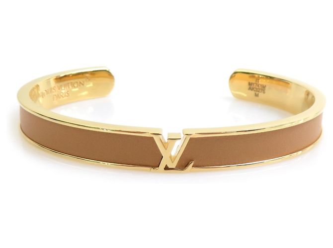 Pulseira Bangle Louis Vuitton Bege Dourado