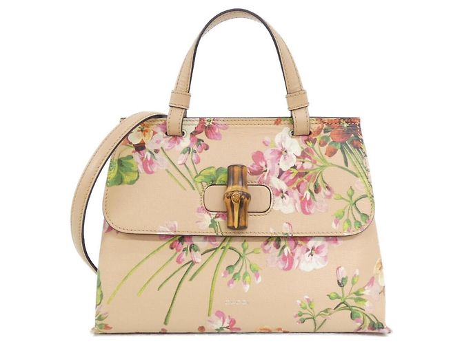 Bolsa de couro rosa Gucci