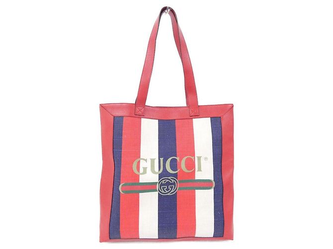 Bolsa Gucci em lona azul e couro