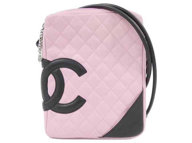 Borsa a tracolla Chanel Cambon Line 25178 Nero Rosa