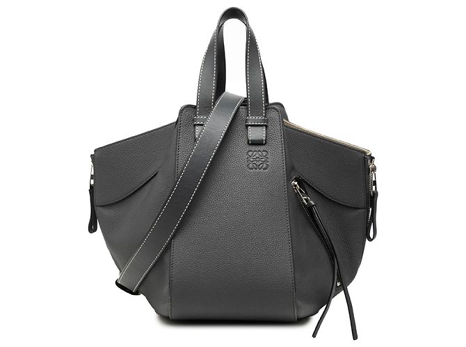 Borsa a tracolla Hammock in pelle grigia LOEWE Small Marrone Grigio antracite