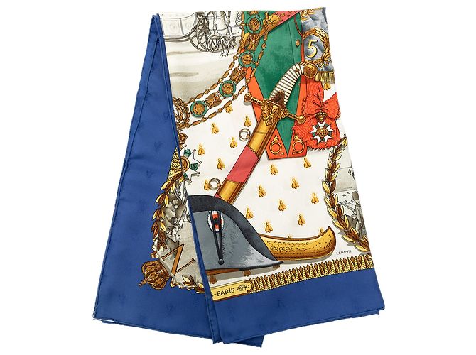 Sciarpa in seta Hermès Blue Napoleon 90