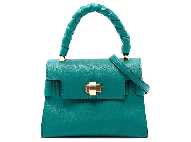 Borsa Miu Miu Blue Mini Goatskin Madras Click Top Handle