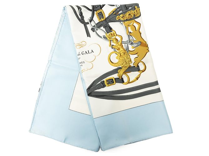 Pañuelo de seda Hermès White Brides de Gala 90 Blanco