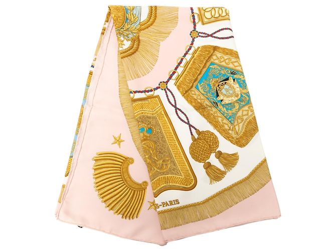 Sciarpa in seta Hermès Pink Poste et Cavalerie 90 Rosa