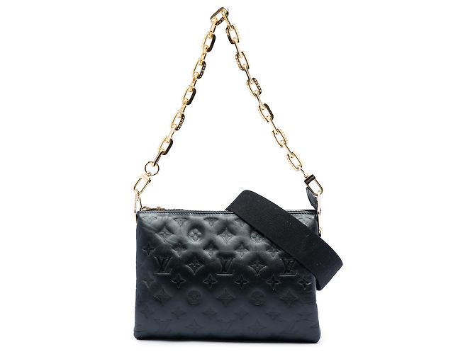 Louis Vuitton Coussin PM aus schwarzem Monogramm-Präge-Lammleder