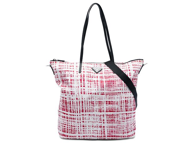 Saffiano Sac à main Prada Red Tessuto Stampato Rouge