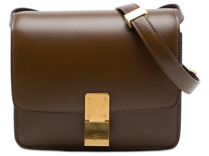 Céline Celine Brown Small Calfskin Classic Box Marron