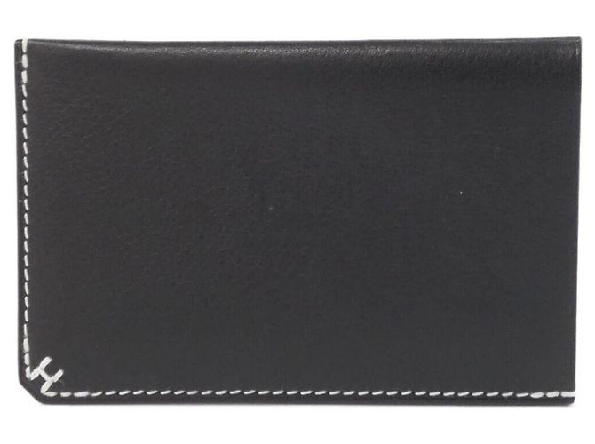 Hermès Hermes H Sellier Visitenkartenetui Schwarz