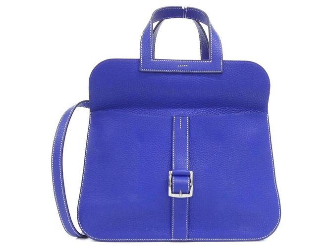 Bolsa Hermès Arzan Azul em Couro Taurillon Clemence