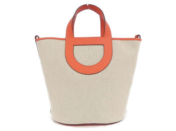Hermès Bolsa Hermes In The Loop Bege Laranja Cru