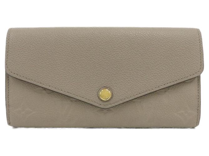 Sarah Louis Vuitton Monogram Empreinte Long Wallet Beige Grigio