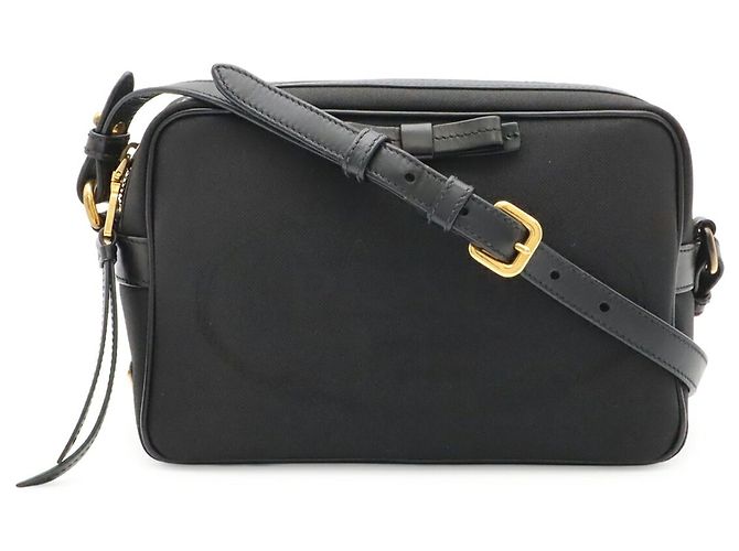 Borsa a tracolla in jacquard Prada Nero